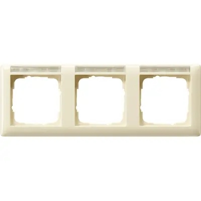 Gira Abdeckrahmen 3fach horizontal mit Beschriftungsfeld Standard 55 creme glänzend (109301)