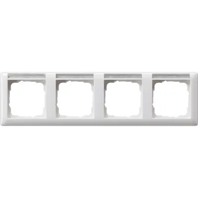 Gira Abdeckrahmen 4fach horizontal mit Beschriftungsfeld Standard 55 weiß glänzend (109403)