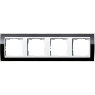Gira Abdeckrahmen 4-fach Event Klar schwarz glänzend/weiß glänzend (0214733)