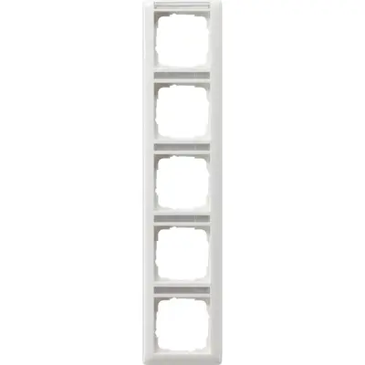 Gira Abdeckrahmen 5fach vertikal mit Beschriftungsfeld Standard 55 weiß glänzend (111503)