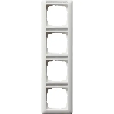 Gira Abdeckrahmen 4fach vertikal mit Beschriftungsfeld Standard 55 weiß matt (111427)