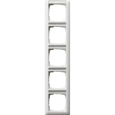 Gira Abdeckrahmen 5fach vertikal mit Beschriftungsfeld Standard 55 weiß matt (111527)