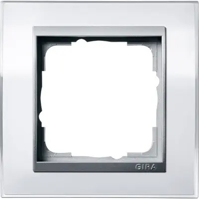 Gira Abdeckrahmen 1-fach Event Klar weiß glänzend/aluminium matt (0211726)