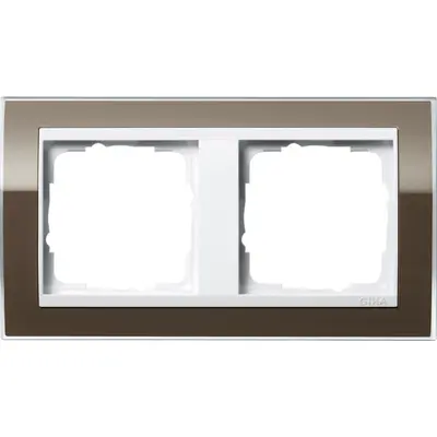 Gira Abdeckrahmen 2-fach Event Klar braun glänzend/weiß glänzend (0212763)