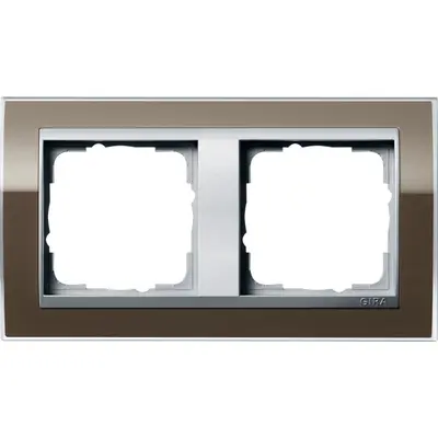 Gira Abdeckrahmen 2-fach Event Klar braun glänzend/aluminium matt (0212766)