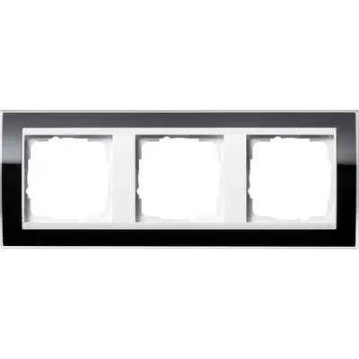 Gira Abdeckrahmen 3-fach Event Klar schwarz glänzend/weiß glänzend (0213733)