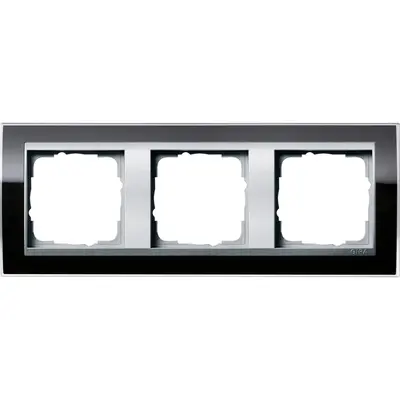 Gira Abdeckrahmen 3-fach Event Klar schwarz glänzend/aluminium matt (0213736)