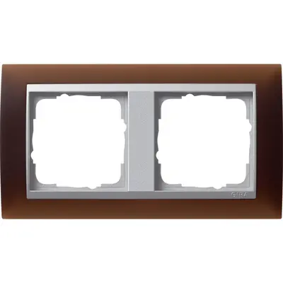 Gira Abdeckrahmen 2-fach Event Opak dunkelbraun mat/aluminium matt (021259)