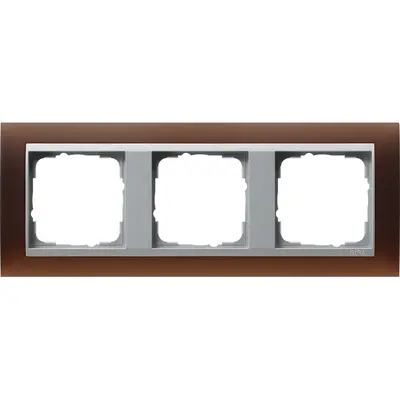Gira Abdeckrahmen 3-fach Event Opak dunkelbraun mat/aluminium matt (021359)