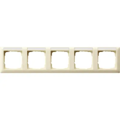 Gira Abdeckrahmen 5fach horizontal mit Beschriftungsfeld Standard 55 creme glänzend (109501)