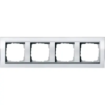 Gira Abdeckrahmen 4-fach Event Klar weiß glänzend/aluminium matt (0214726)
