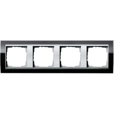 Gira Abdeckrahmen 4-fach Event Klar schwarz glänzend/aluminium matt (0214736)