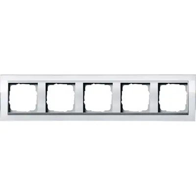 Gira Abdeckrahmen 5-fach Event Klar weiß glänzend/aluminium matt (0215726)