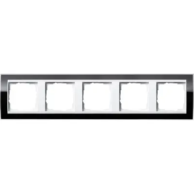 Gira Abdeckrahmen 5-fach Event Klar schwarz glänzend/weiß glänzend (0215733)