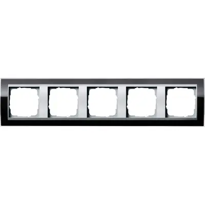 Gira Abdeckrahmen 5-fach Event Klar schwarz glänzend/aluminium matt (0215736)
