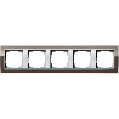 Gira Abdeckrahmen 5-fach Event Klar braun glänzend/aluminium matt (0215766)