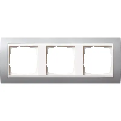 Gira Abdeckrahmen 3-fach Event aluminium mat/weiß glänzend (0213326)