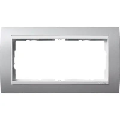Gira Abdeckrahmen 2-fach Event aluminium mat/weiß glänzend (1002326)