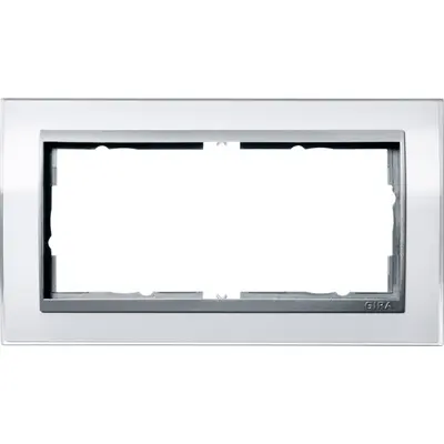 Gira Abdeckrahmen 2-fach Event Klar weiß glänzend/aluminium matt (1002726)