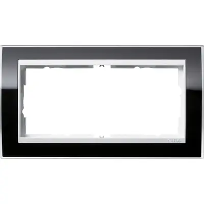 Gira Abdeckrahmen 2-fach Event Klar schwarz glänzend/weiß glänzend (1002733)