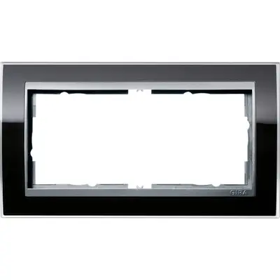 Gira Abdeckrahmen 2-fach Event Klar schwarz glänzend/aluminium matt (1002736)