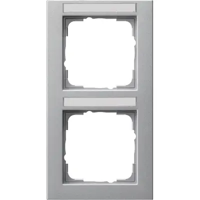 Gira Abdeckrahmen 2-fach vertikal Beschriftungsfeld E2 aluminium matt (110225)