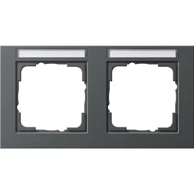 Gira Abdeckrahmen 2-fach horizontal Beschriftungsfeld E2 anthrazit matt (109223)