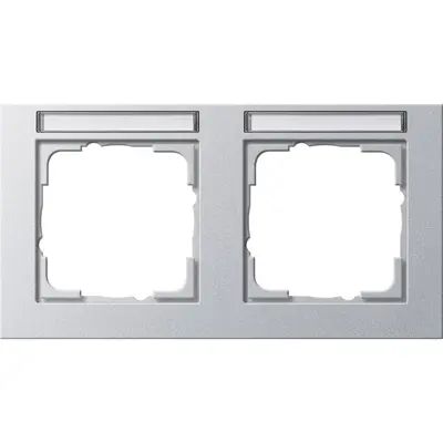 Gira Abdeckrahmen 2-fach horizontal Beschriftungsfeld E2 aluminium matt (109225)