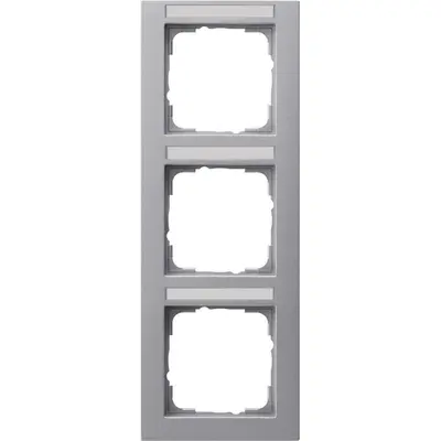 Gira Abdeckrahmen 3-fach vertikal Beschriftungsfeld E2 aluminium matt (110325)
