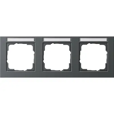 Gira Abdeckrahmen 3-fach horizontal Beschriftungsfeld nt E2 anthrazit matt (109323)