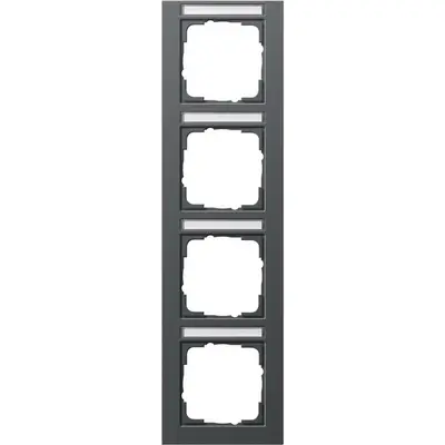 Gira Abdeckrahmen 4-fach vertikal Beschriftungsfeld E2 anthrazit matt (111423)