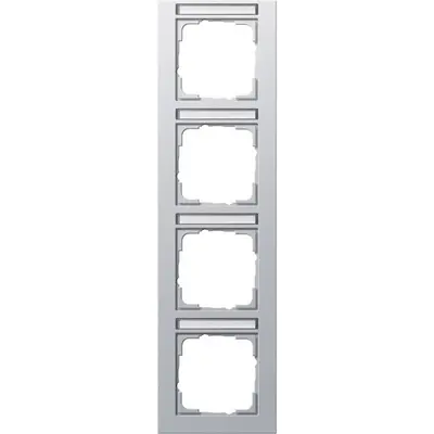 Gira Abdeckrahmen 4-fach vertikal Beschriftungsfeld E2 aluminium matt (111425)