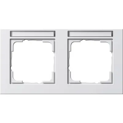 Gira Abdeckrahmen 2-fach horizontal Beschriftungsfeld E2 weiß glänzend (109229)