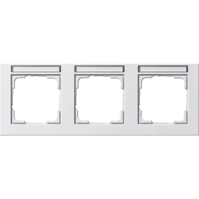 Gira Abdeckrahmen 3-fach horizontal Beschriftungsfeld E2 weiß glänzend (109329)