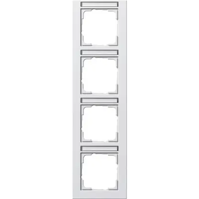 Gira Abdeckrahmen 4-fach vertikal Beschriftungsfeld E2 weiß matt (111422)