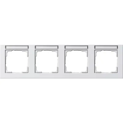 Gira Abdeckrahmen 4-fach horizontal Beschriftungsfeld E2 weiß glänzend (109429)