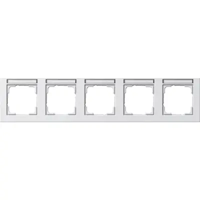 Gira Abdeckrahmen 5-fach horizontal Beschriftungsfeld E2 weiß glänzend (109529)