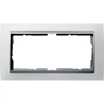 Gira Abdeckrahmen 2-fach Event Opak weiß mat/aluminium matt (100250)