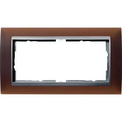 Gira Abdeckrahmen 2-fach Event Opak dunkelbraun mat/aluminium matt (100259)