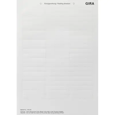 Gira beschriftungsbögen 60,7 x 11,8 mm Zubehör (145000)
