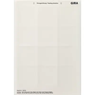 Gira beschriftungsbögen 62 x 62 mm Zubehör (145800)