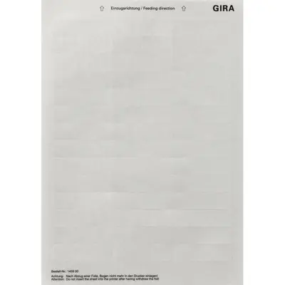 Gira beschriftungsbögen 62 x 18 mm Zubehör (145900)