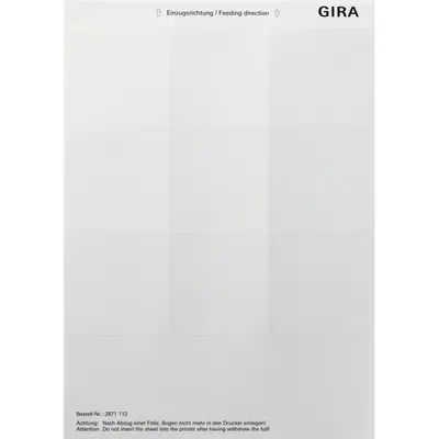 Gira beschriftungsbögen 69 x 67 mm Zubehör Reinweiß (2871112)
