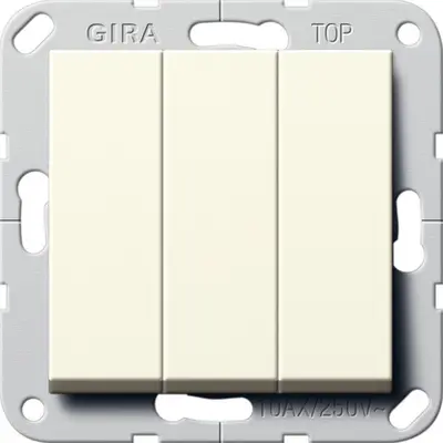 Gira Wippschalter 3fach Wechsel-Schalter System 55 creme glänzend (283201)