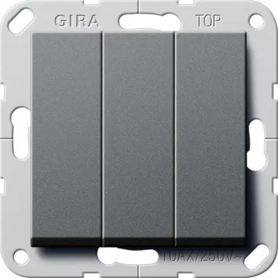 Gira Wippschalter 3fach Wechsel-Schalter System 55 anthrazit matt (283228)