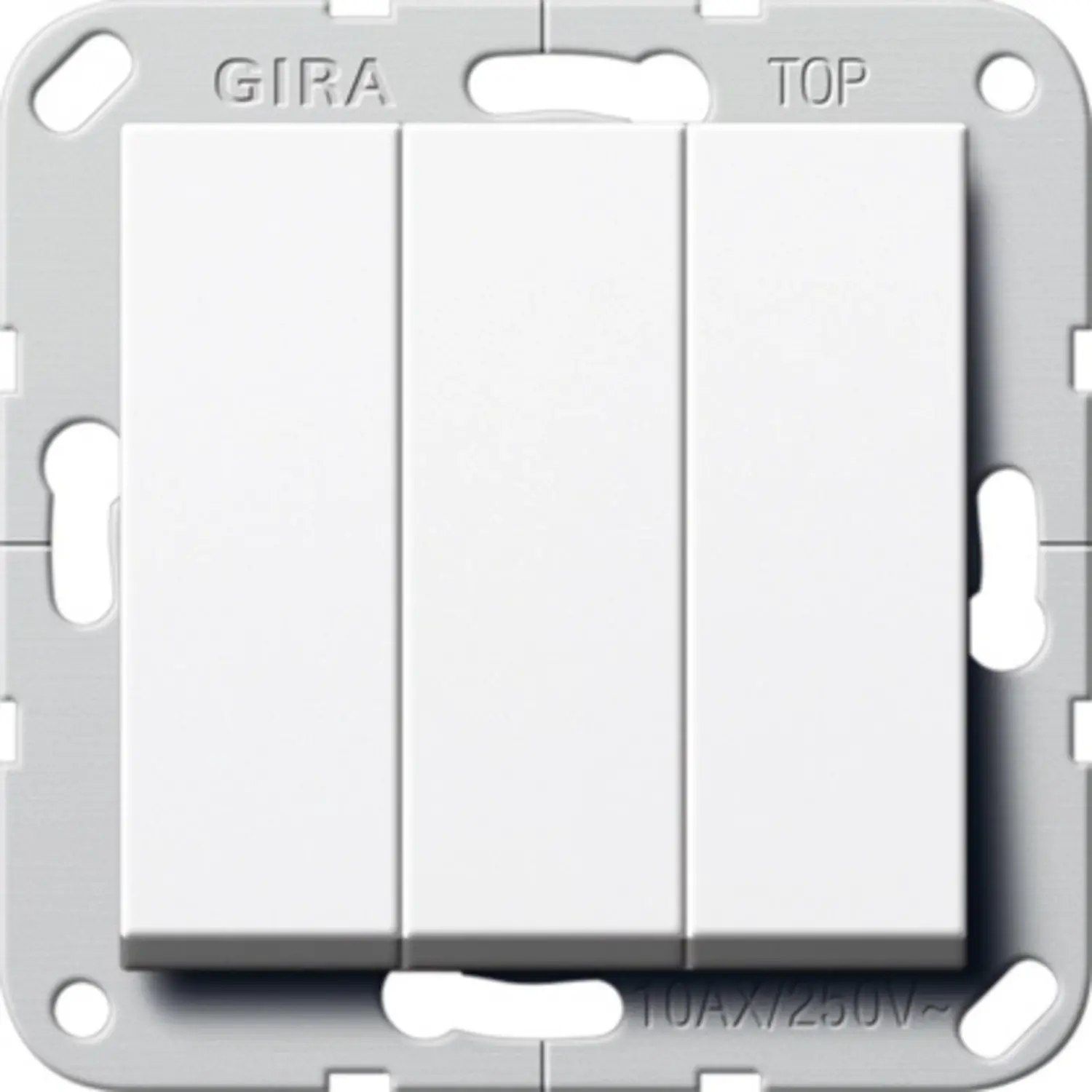 Produktbild von Gira 2830005 Wippschalter BS 3fach – System 55, Schwarz Matt, Für Unterputz
