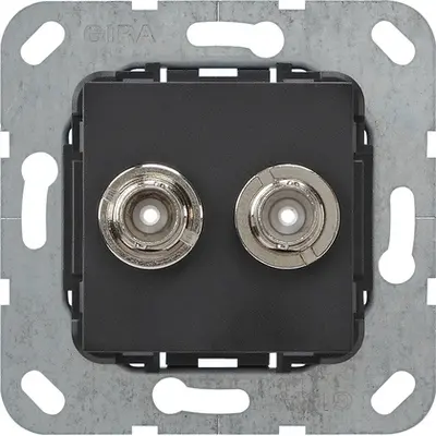 Gira BNC 2-fach Crimpanschluss Einsatz Schwarz m (563010)
