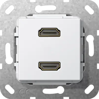 Gira HDMI 2-fach Kpl. Einsatz Reinweiß (567103)