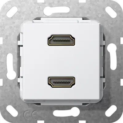 Gira HDMI 2-fach K-Peitsche Einsatz Reinweiß (567203)
