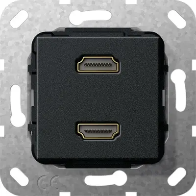 Gira HDMI 2-fach K-Peitsche Einsatz Schwarz m (567210)
